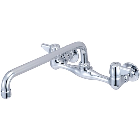 Two Handle Wallmount Kitchen Faucet, NPT, Wallmount, Polished Chrome, Weight: 4.1